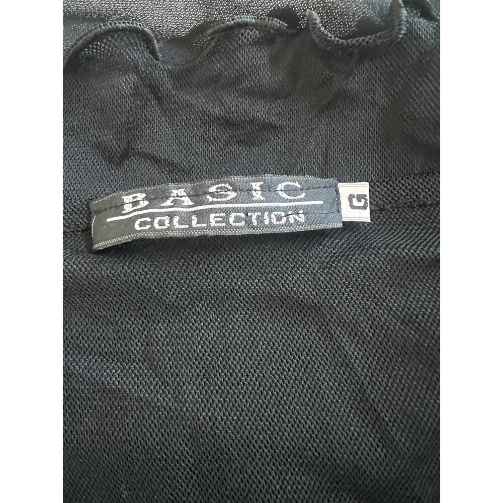Y2k Basic Collection Front Double Mesh Black Coll… - image 3